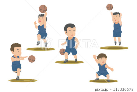 バスケットボール選手のイラストセット 113336578