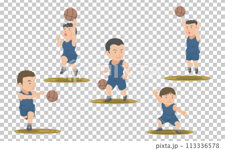 バスケットボール選手のイラストセット 113336578