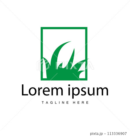 Farm illustration green grass logo design simple natural grass vector template Farm illustration green grass logo design simple natural grass vector template 113336907