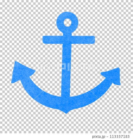 海のかわいいイカリのスタンプ 113337183