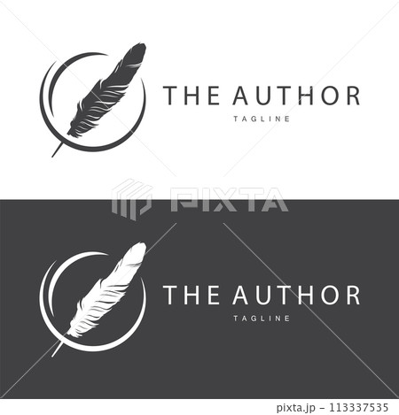 Feather Silhouette Logo, Author Design Luxury Simple Elegant Vector Illustration Template Feather Silhouette Logo, Author Design Luxury Simple Elegant Vector Illustration Template 113337535