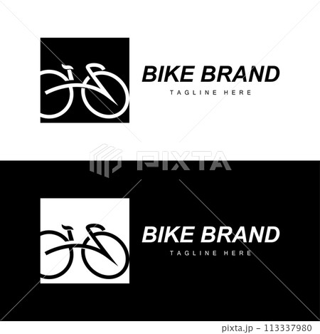 Sport bicycle logo design simple vehicle bike silhouette icon vector 113337980