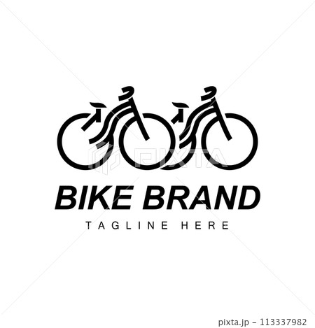 Sport bicycle logo design simple vehicle bike silhouette icon vector 113337982