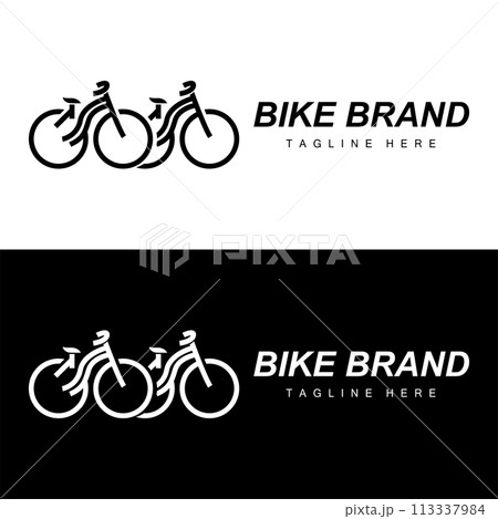 Sport bicycle logo design simple vehicle bike silhouette icon vector Sport bicycle logo design simple vehicle bike silhouette icon vector 113337984