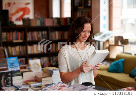 Woman, bookstore and reading with sale, shopping and thinking for decision, smile and learning with ideas. Girl, novel or literature in store, library and college with deal, discount for knowledge Woman, bookstore and reading with sale, shopping and thinking for decision, smile and learning with ideas. Girl, novel or literature in store, library and college with deal, discount for knowledge 113338193