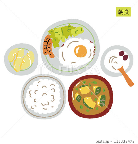 食事_朝食_目玉焼き 113338478