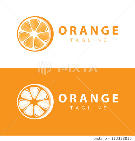 Simple minimalist orange logo garden plant...のイラスト素材 [113338810] - PIXTA