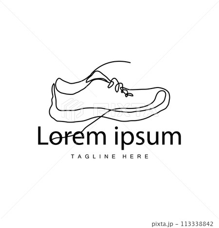 shoe logo illustration design vector sneaker concept funky line simple footwear appearance 113338842