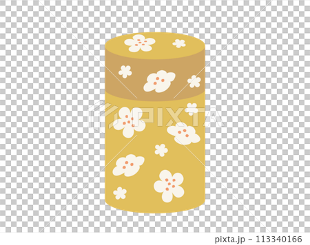 レトロで可愛い花柄の茶筒をイメージしたイラスト 113340166