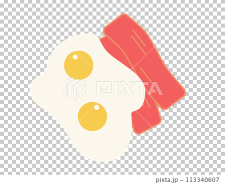 培根和雞蛋圖示素材 培根和雞蛋圖示素材 113340607