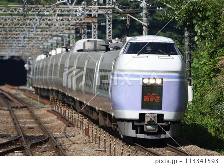 鳥沢鉄橋を通過するE351系特急スーパーあずさ 鳥沢鉄橋を通過するE351系特急スーパーあずさ 113341593