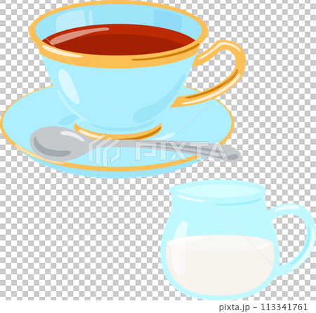 Straight black tea and milk pitcher 113341761