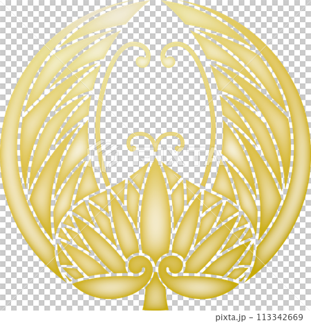 Family crest: Floating line hollyhock [gold] 113342669