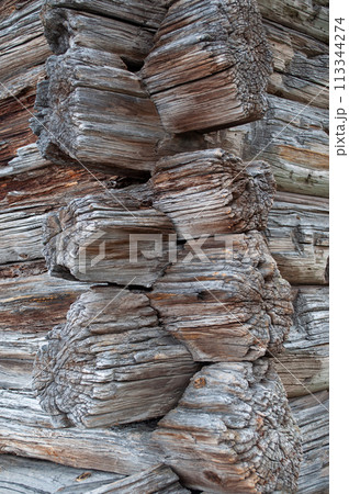 Corner of old log cabin Corner of old log cabin 113344274