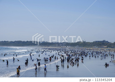 潮干狩りをする人々 潮干狩りをする人々 113345204