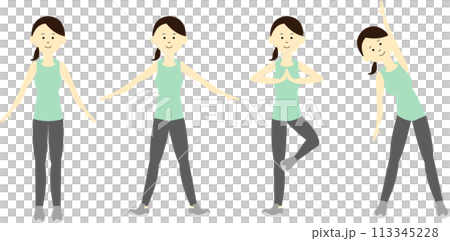 Young woman doing fitness 113345228