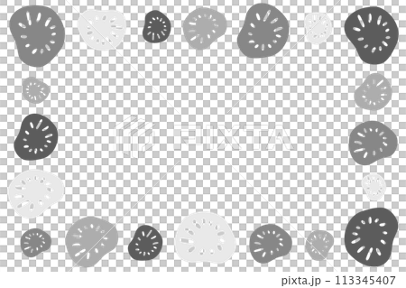 抽象的な花やレンコンのような形のフレーム素材 113345407