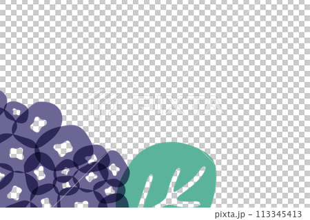 抽象的な紫色の紫陽花のイラスト 113345413