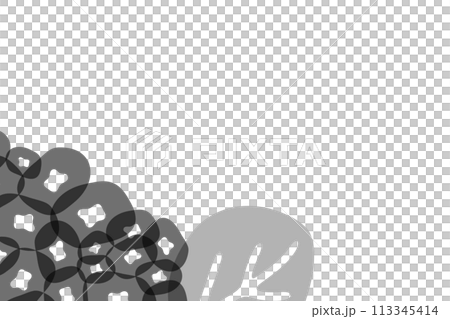 抽象的なモノクロの紫陽花のイラスト 113345414
