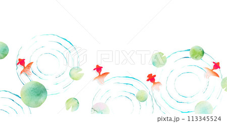 金魚 朝顔 夏 和柄 背景 金魚 朝顔 夏 和柄 背景 113345524