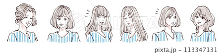 女性・女の子のイラスト素材セット 113347131