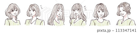 女性・女の子のイラスト素材セット 113347141
