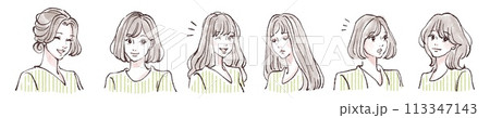 女性・女の子のイラスト素材セット 女性・女の子のイラスト素材セット 113347143