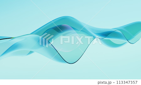 Fluid Glass Elegance in Soft Blue 3D-Render 113347357