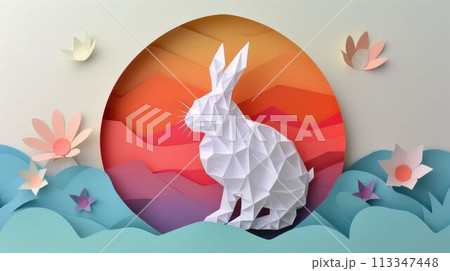 Toy rabbit inside a plastic Easter egg electric blue color AIG42E Toy rabbit inside a plastic Easter egg electric blue color AIG42E 113347448