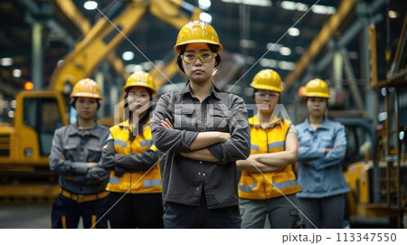 group of construction workers with background of excavation machinery aigx04 group of construction workers with background of excavation machinery aigx04 113347550