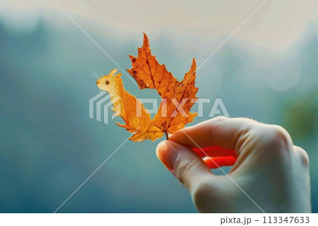 nature art of leaf carved into animal shape aigx04 nature art of leaf carved into animal shape aigx04 113347633