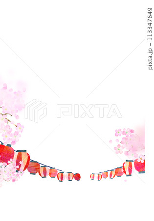 お花見スポットの背景素材　コラージュ素材 113347649