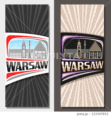 Vector vertical layouts for Warsaw 113347653
