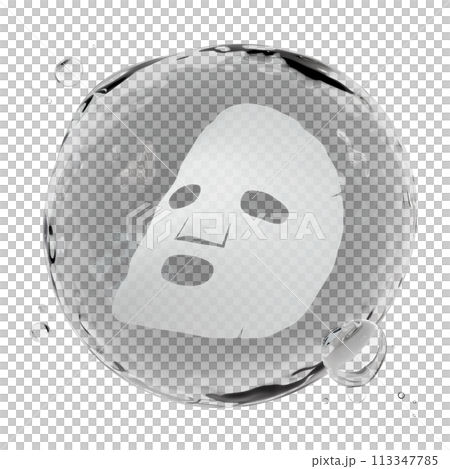 Sheet mask 3d rendering, face mask, facial mask 113347785