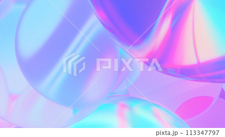A 3D-render of glossy spheres in a dreamy pastel environment A 3D-render of glossy spheres in a dreamy pastel environment 113347797