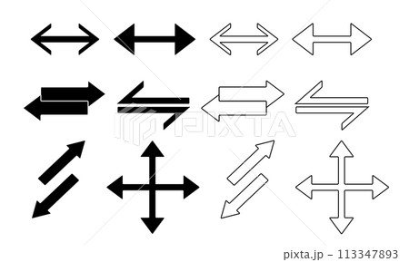 両方向の矢印イラストセット 113347893