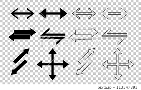 両方向の矢印イラストセット 113347893
