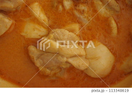 Chicken curry or masala in a bowl on table Chicken curry or masala in a bowl on table 113348619