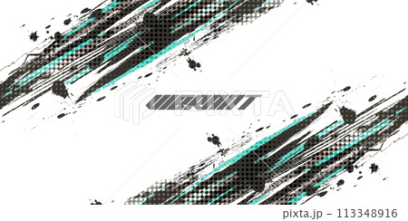 Abstract Brush Background with Blue and Gray Colors and Halftone Effect. Grunge Sports Background with Pop Art Style 113348916