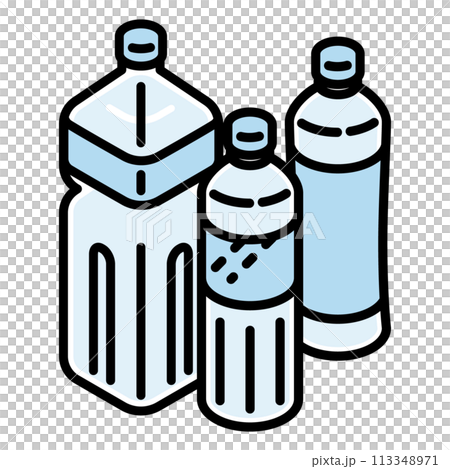 色々なタイプのシンプルなペットボトルのイラスト 色々なタイプのシンプルなペットボトルのイラスト 113348971