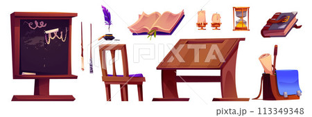 Magic school room interior furniture and equipment Magic school room interior furniture and equipment 113349348