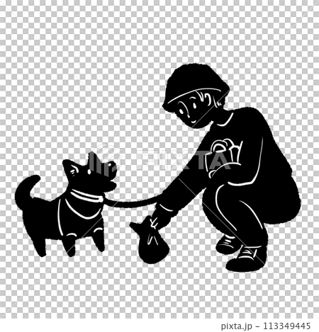 Dog walking etiquette illustrations Dog walking etiquette illustrations 113349445
