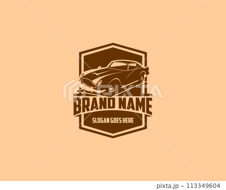 vintage obsolete vector illustration image of 1964 Aston Martin car. Isolated badge, emblem, icon, sticker design. available in eps 10 113349604
