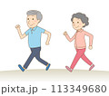 ウォーキングをするシニア夫婦 113349680