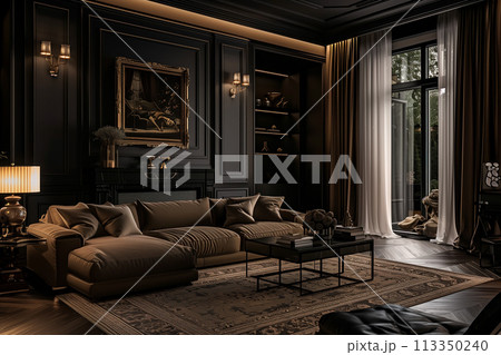 Luxury neo classic style home interior. By generative Ai 113350240