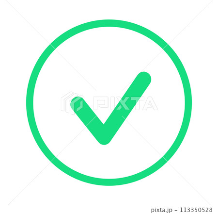 シンプルな緑色のチェックマーク シンプルな緑色のチェックマーク 113350528