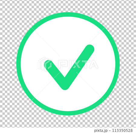 シンプルな緑色のチェックマーク シンプルな緑色のチェックマーク 113350528