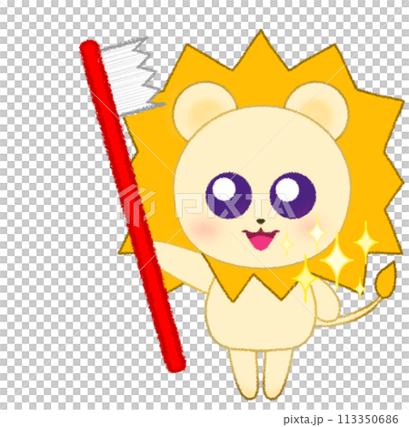 動物刷牙的插圖 113350686