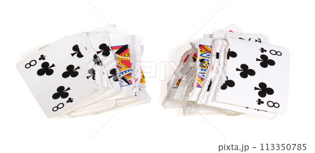 Playing card, torn in pieces Playing card, torn in pieces 113350785