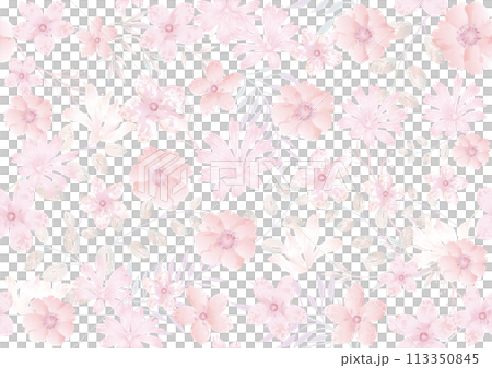 水彩風格花卉無縫向量背景插畫 113350845